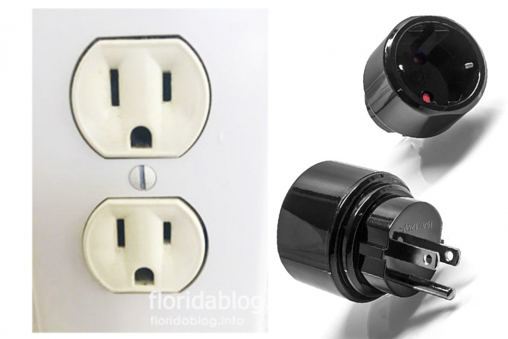 Spannungswandler und Stromstecker für die USA, Florida