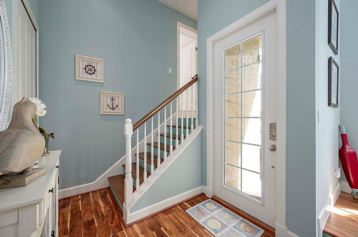 Hafenblick vom Balkon mit Westausrichtung bei Sonnenuntergang.