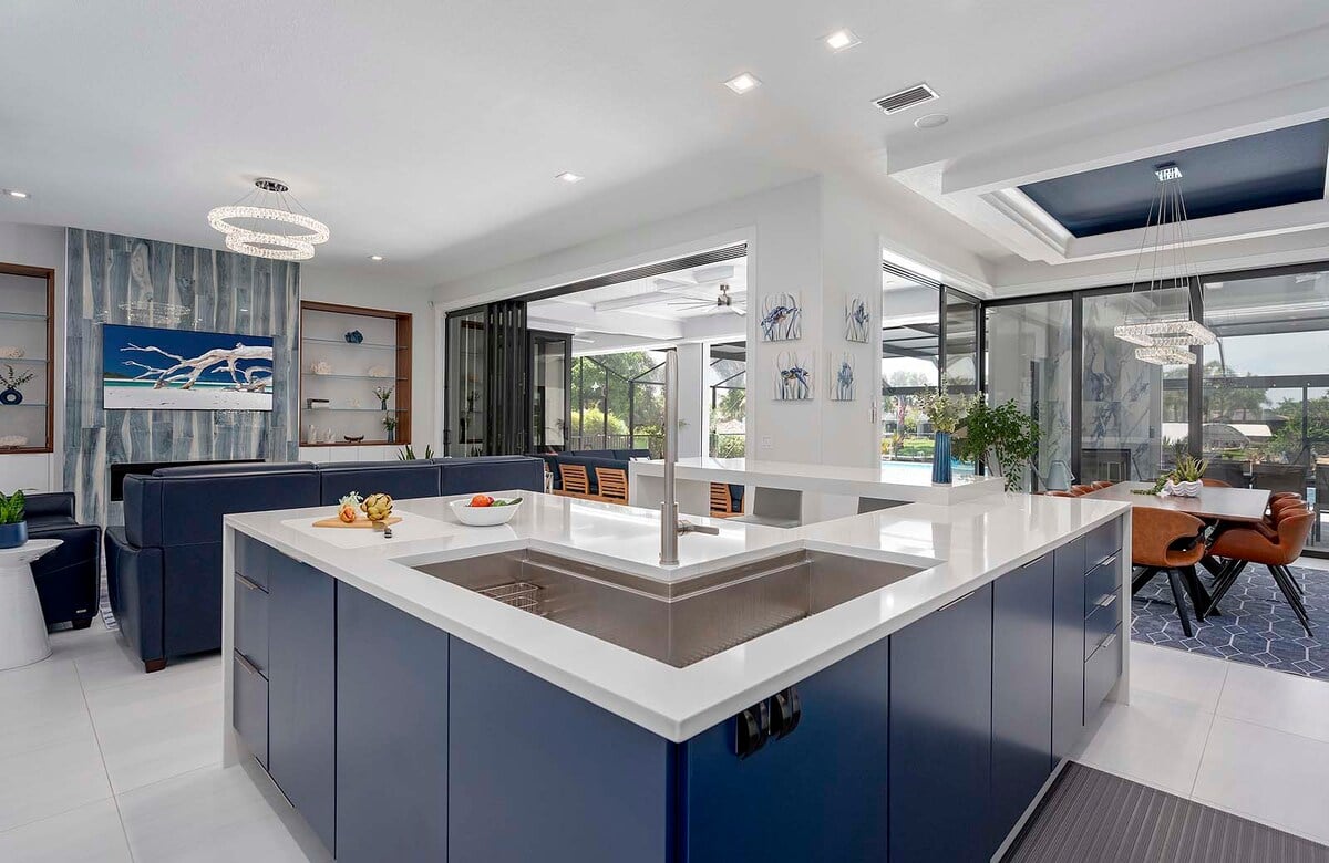 Übergroßes Eckwaschbecken