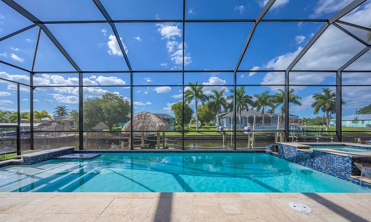 Elektrisch beheizter Pool mit Schwimmtisch