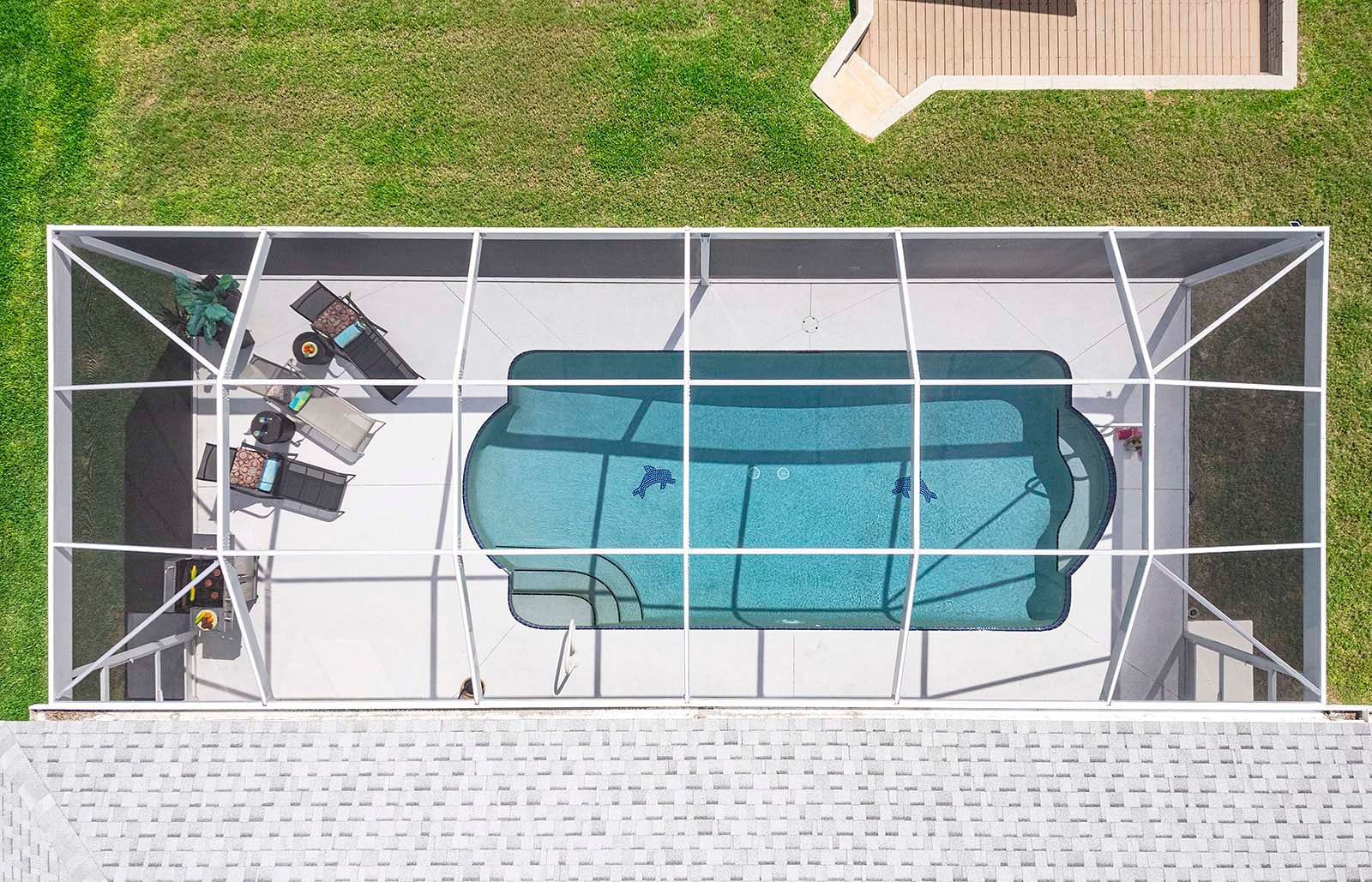 Beheizter Süd-Pool mit Terrasse am Kanal (Gulf Access) in SE Cape Coral.