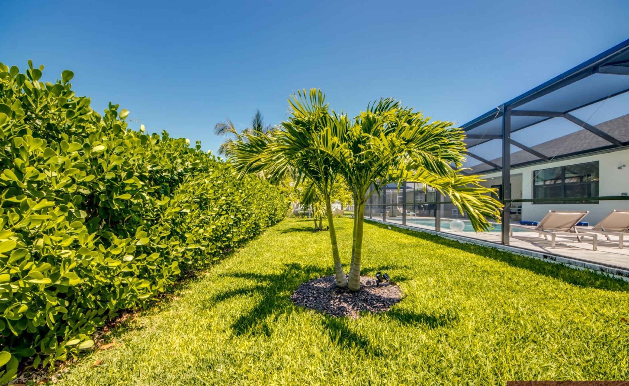 Moderner Wohnbereich mit offener Küche und großen Fensterfronten.