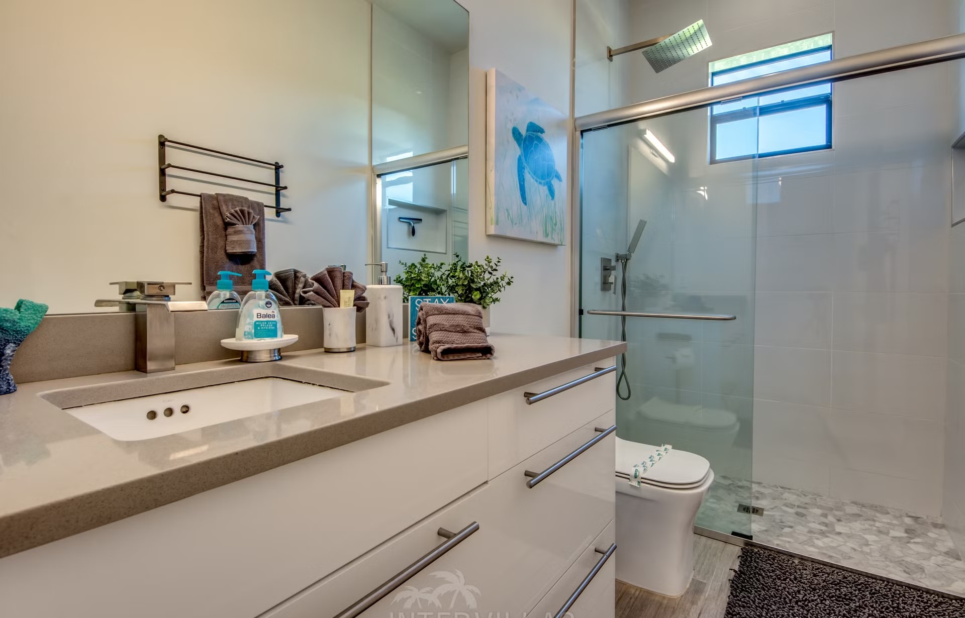 Salzwasserpool mit Spa/Jacuzzi, Sonnenliegen und Grillbereich am Kanal.