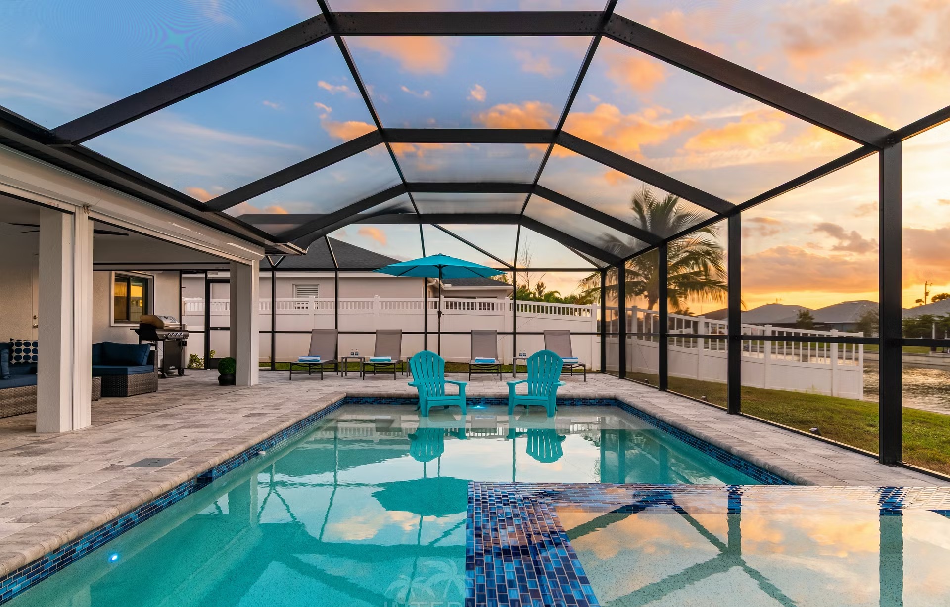 Ferienhaus Cape Coral direkt am Wasser, Salzwasserpool+Spa, Kajak