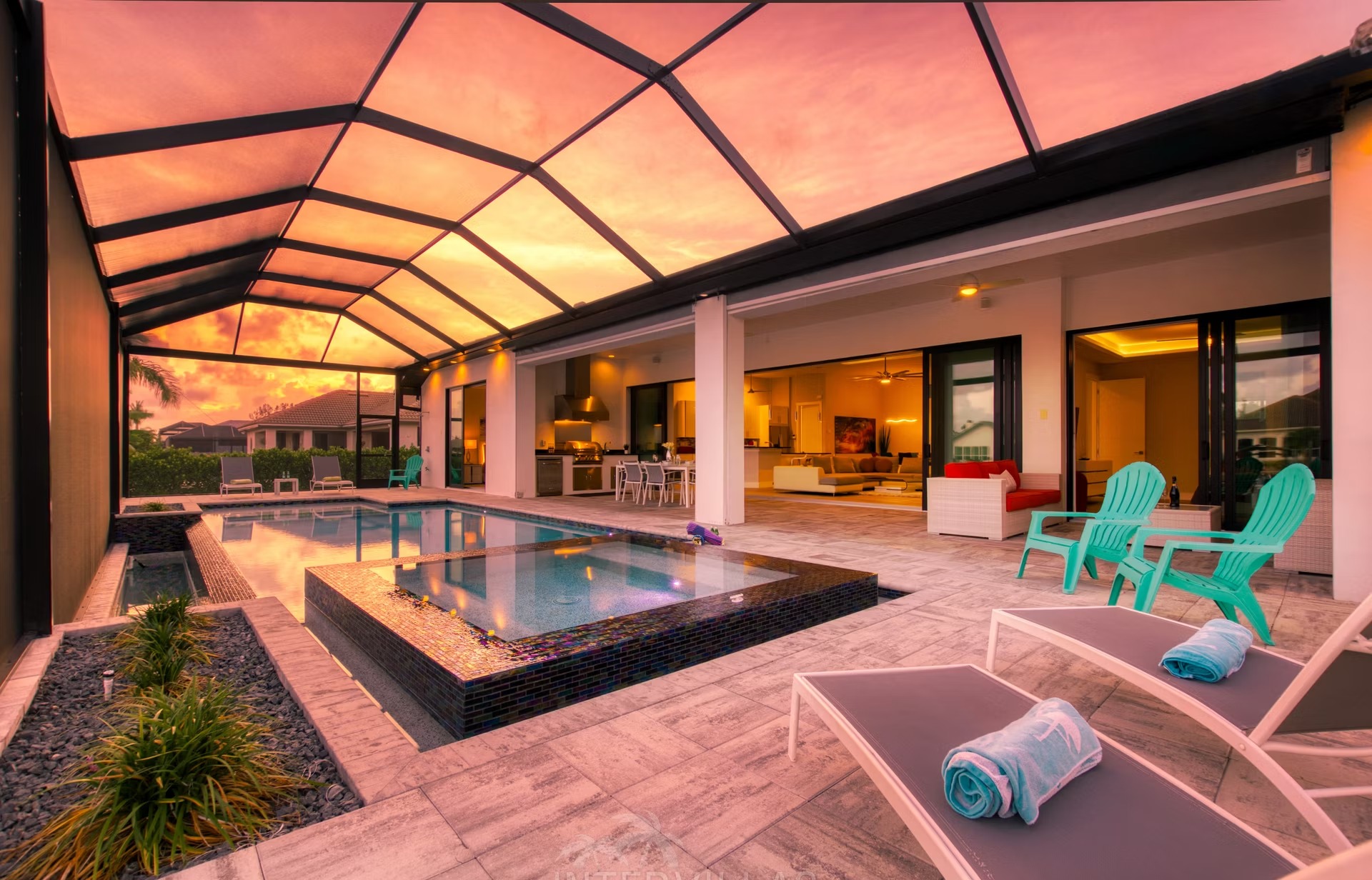 Ferienhaus Cape Coral Waterfront, Infinity Salzwasser-Pool+Spa