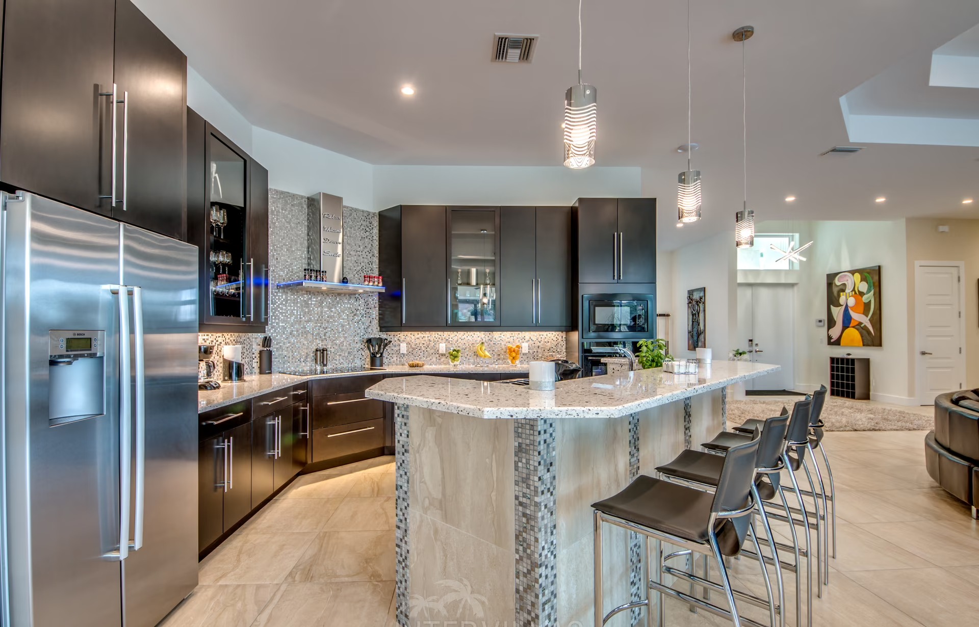 Bootsdock mit Tiki-Hut am Kanal (Gulf-Access).