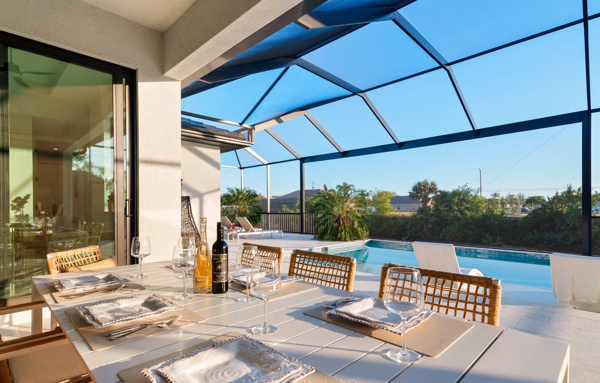 Moderne Villa am Kanal mit beheiztem Salzwasserpool und Spa/Jacuzzi.