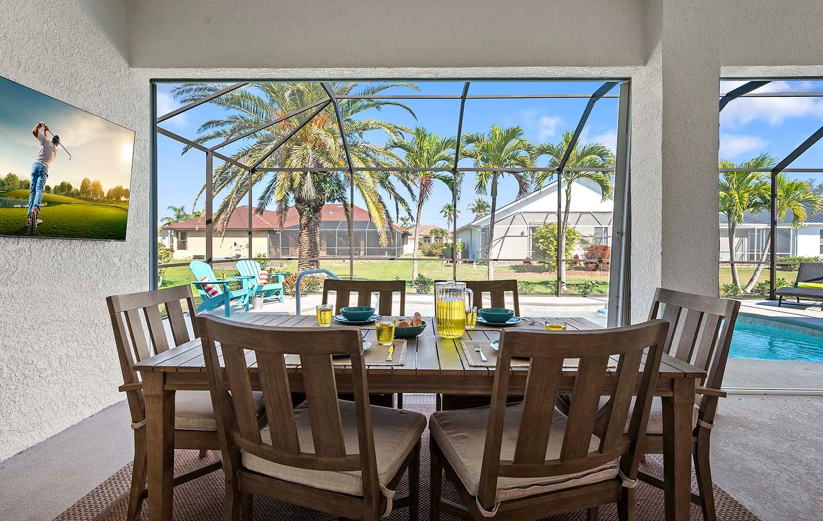 Willkommen im überdachten Lanai, der sich hervorragend zum Essen im Freien eignet